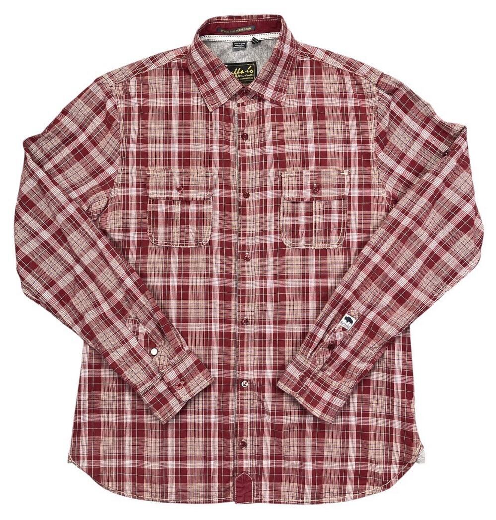 Buffalo David Bitton Plaid Long Sleeve Shirt Red Check M/M Men’s Y2K